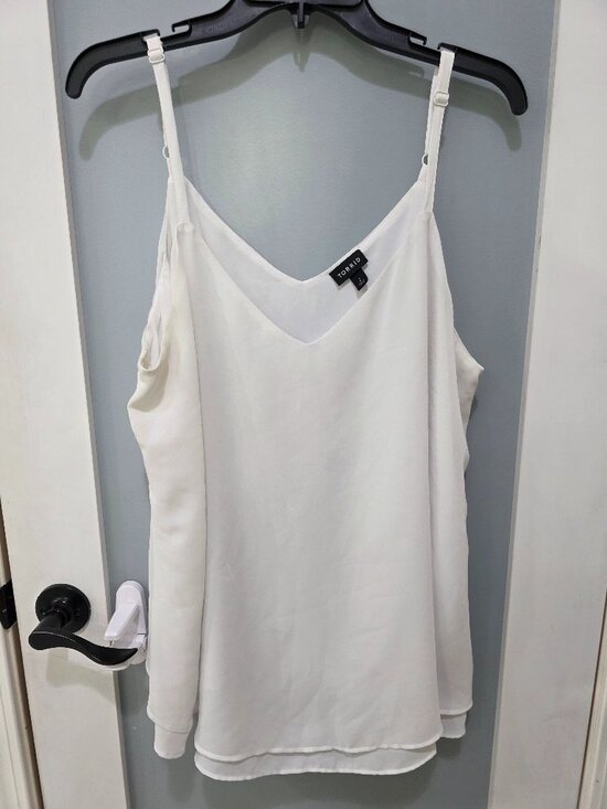 Torrid White Double Layer Tank Top 2X Adjustable Straps Plus Size Cami Blouse - Picture 1 of 9